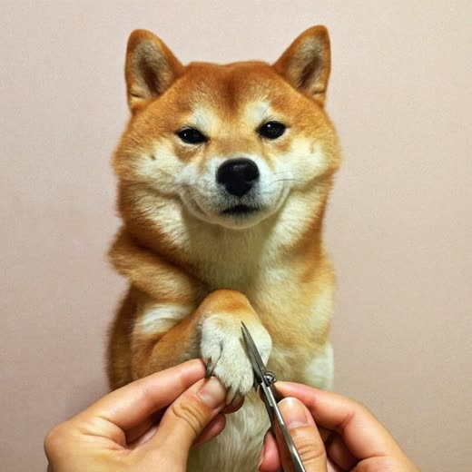 A dog's paw held steady for a nail trim